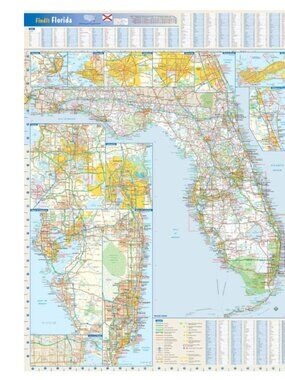 Florida State Wall Map - 22 x 30 inches - Laminated Paper - Flat Tubed